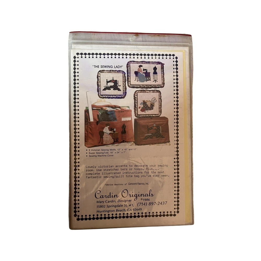 Vintage Sewing Pattern "The Victorian Sewing Lady" Basket Machine Cover Tote